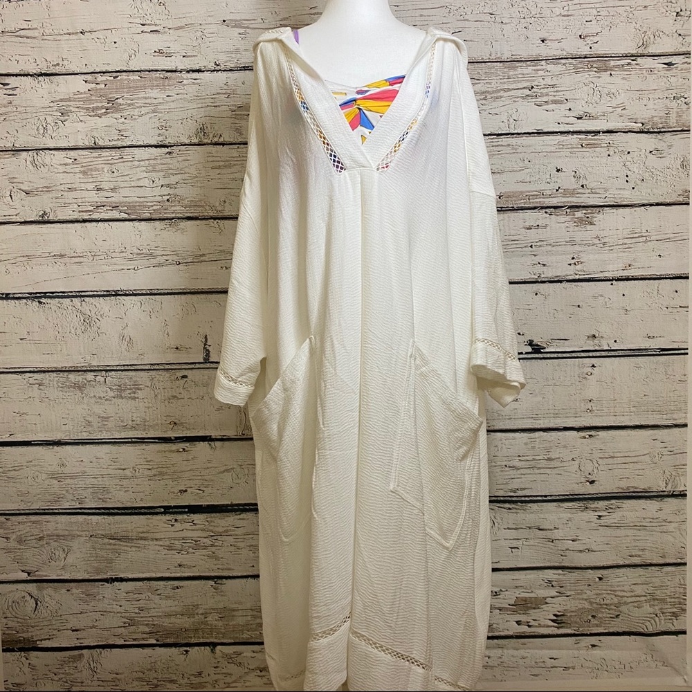 NWT Free People Ivory Hooded Shift Dress